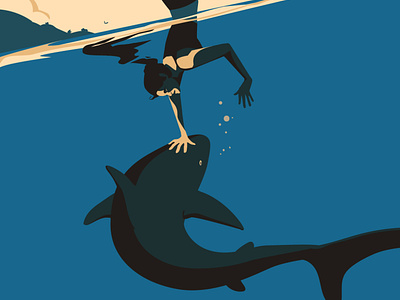 Dangerous touch animal art digitalart drawing illustration illustrator sharks vector