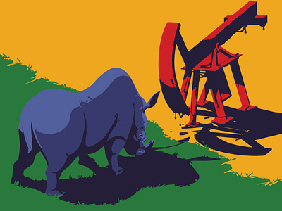 The Border animal art digitalart drawing illustration illustrator oil rhino vector