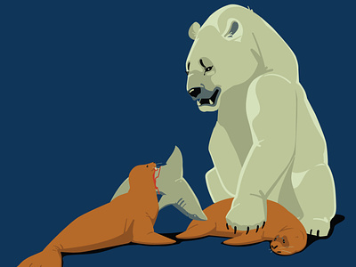 Exchange animals art bear drawing illustration illustrator seals vector