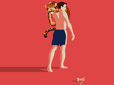 Man With Jaguar adobeillustrator adobephotoshopart artmagazine design drawing illustrationillustration daily illustrationoftheday illustreeillustrator instaartist jaguarminimalism red sketchingsketch