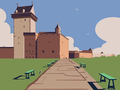 Narva, Estonia adobeillustrator art artwork building design drawing estonia graphicdesign illustration illustrator narva vector