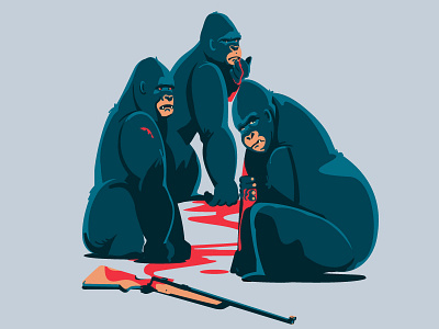 Gorillas animal ape art artist design drawing gorillas graphics illustration illustrator poster vector
