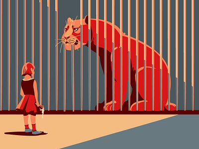 Zoo animal art colors design girl graphicdesign illustration illustrator poster tiger zoo