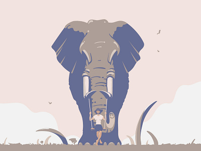 Elephant adobeillustrator africa animal art artwork digitalart digitalillustration drawing eco ecology editorial elephant girl hunt illustration illustrator safari tusk vectorart wildlife