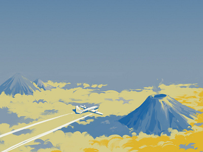 Flight art artwork blue clouds digitalart drawing eruption flight flights illustration illustrator indonesia mountain painting photoshop plane poster sky travel volcano