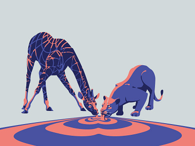 Love adobeillustrator africa animal animals art design digitalart digitalillustration drawing drink flatdesign giraffe illustration illustrator lion look love pink vector vector illustration