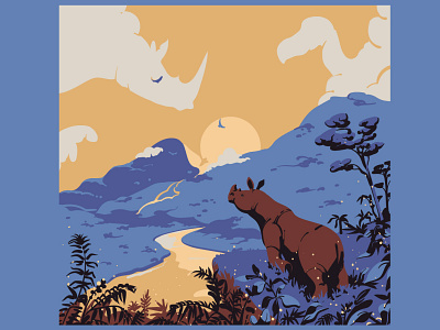 The last rhino adobeillustrator animal art artwork asia borneo digitalart digitalillustration drawing graphic illustration illustrator malaysia rhino rhinoceros sumatra vector wildlife wildlife art wwf