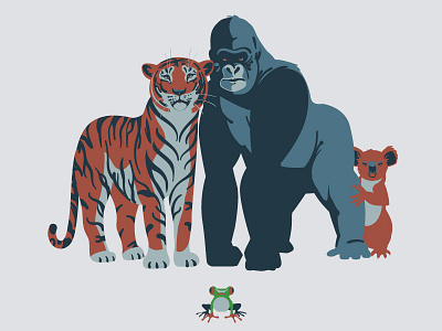 Defenders animal animals art design digitalart digitalillustration drawing frog gorilla graphicdesign illustration illustrator koala monkey nature tiger vector vectorart wildlife wwf