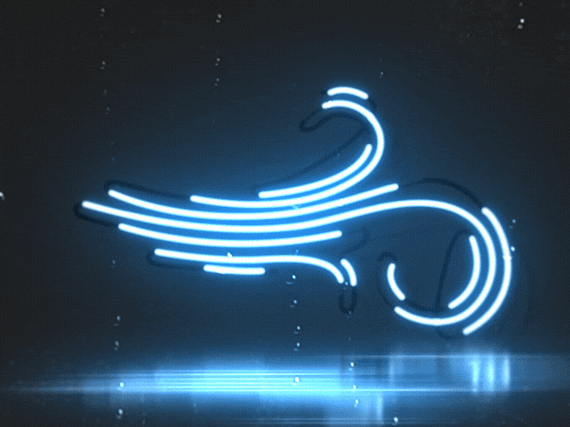 Neon - Air 2d animation dark icon illustration loop looping gif neon reflection sign water wind