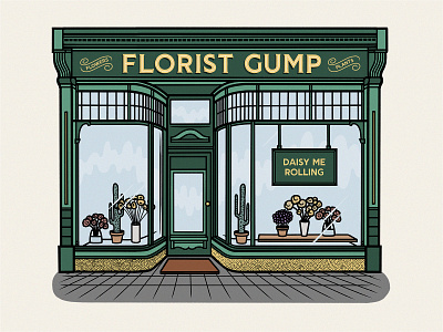 Florist Gump – The Pun Shop hand lettering illustration pun shop sign sign painter typography