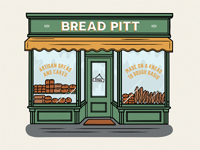 Bread Pitt – The Pun Shop design hand lettering illustration procreate pun pun shop shop sign sign painter typography