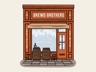 Brews Brothers design hand lettering illustration procreate pun shop sign sign painter typography