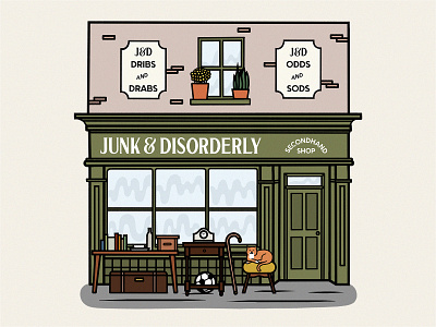 Junk & Disorderly – The Pun Shop design hand lettering illustration procreate pun shop sign sign painter typography