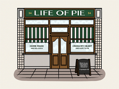 Life Of Pie – The Pun Shop design hand lettering illustration procreate pun shop sign sign painter typography