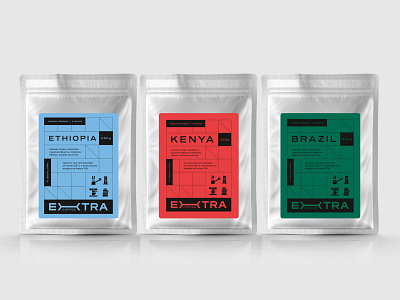 EXTRA coffee packaging brand identity coffee graphic design packaging