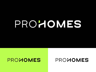 ProHomes architecture brand identity branding building company construction company geometric graphic design green h logo logo typography