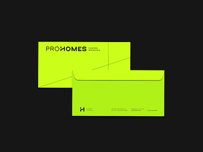 ProHomes architecture brand identity branding building company construction company geometric graphic design green logo logotype