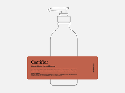 Centiflor cosmetics label bottle branding cosmetic graphic design label logo minimalistic typography