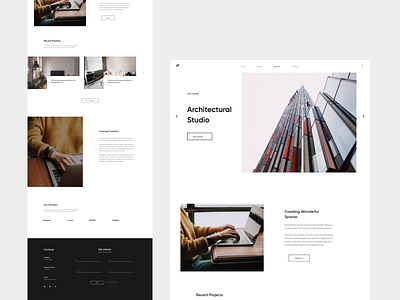 Architectural studio website archeticture design house landing minimal studio ui ux web website