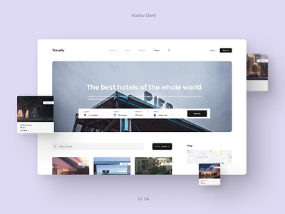 Travelly — Booking Hotel UX/UI booking clean hotel landing minimalistic portal travel ui ux web design website