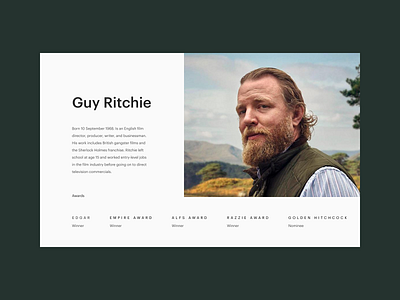 Guy Ritchie promo site cinema clean concept inspitarion interaction longread minimal producer promotion ui ux web design website