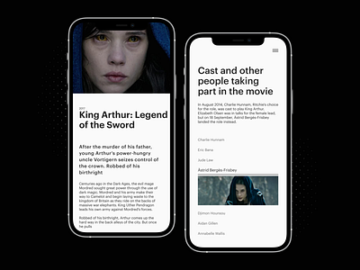 King Arthur: Legend of the sword app store cinema clean concept film inspiration interaction ios minimal mobile app producer ui ux