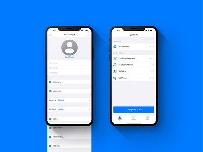Contacts Cleaner App account app store clean cleaner contacts design inspiration interaction ios merge minimal profile ui ux