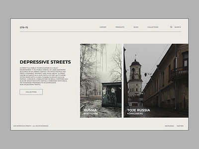 Depressive Streets - Website Concept branding clean design inspiration interaction landing page minimal streets travel ui ux web design website