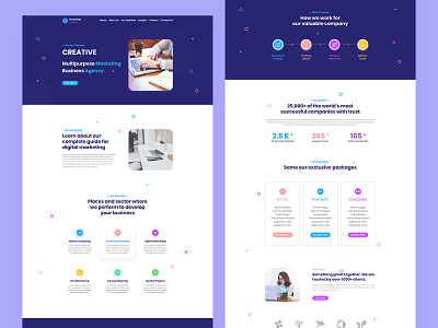 Creative Business Landing Page agency branding figma template landing page psd template ux