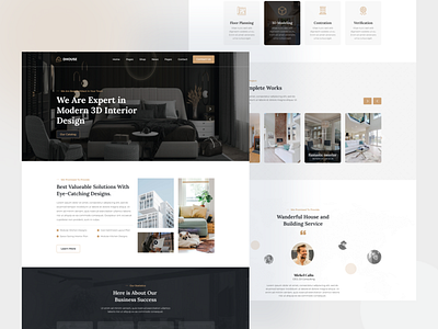 Interior Design Website Template 3d 3d interior website architecture design interior design interior landing page landing page ui ux