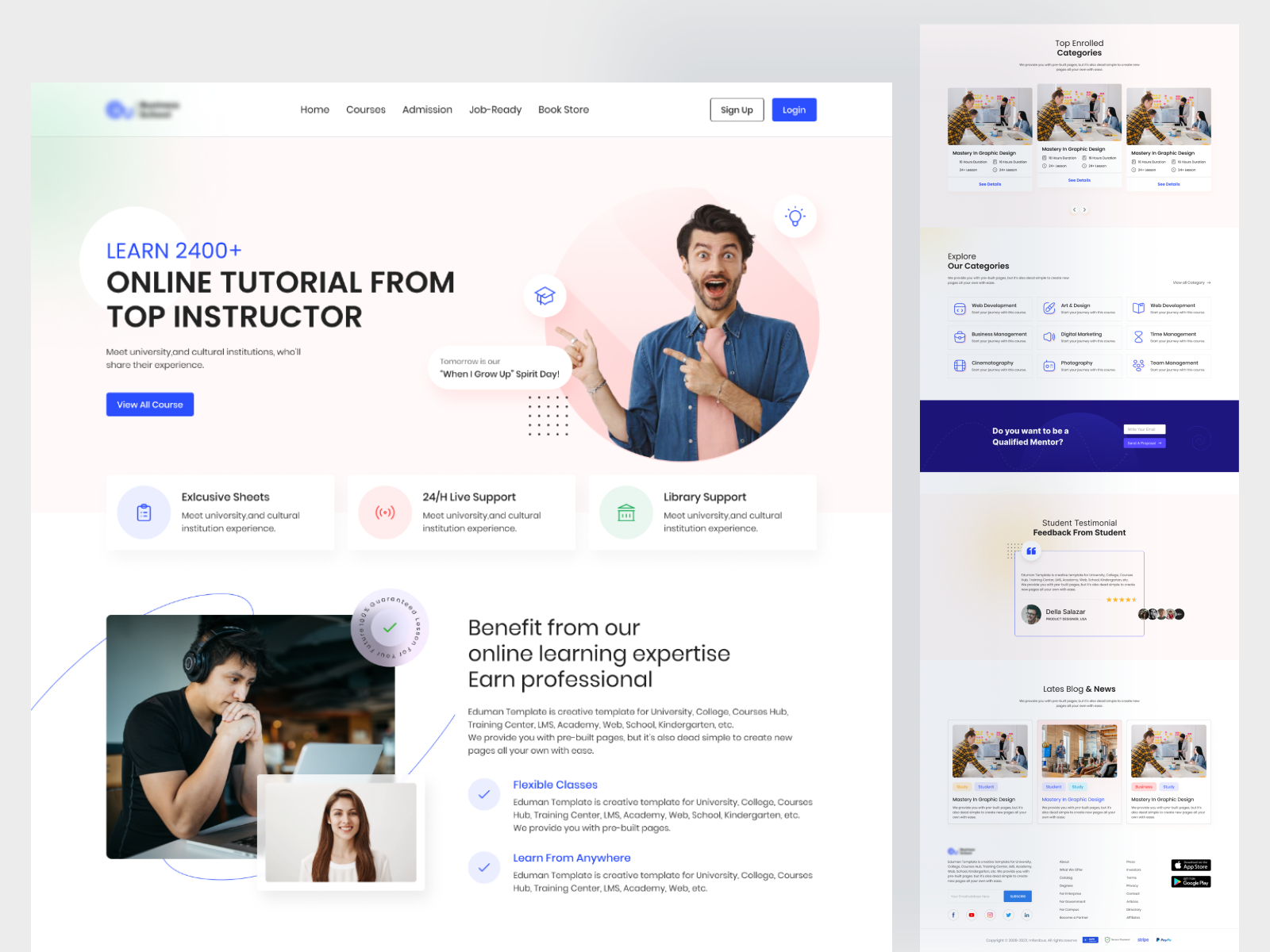 E Learning Platform Website Design Template by Md Ferdous Mondol on ...