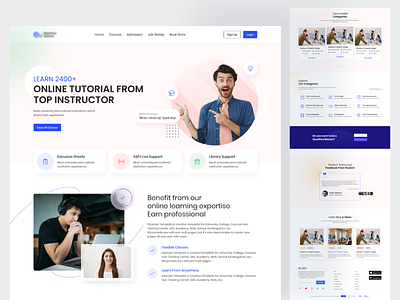 E Learning Platform Website Design Template