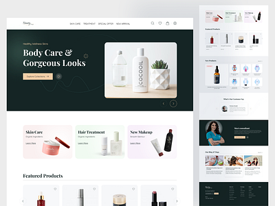 Beauty Product Shop Landing page UI template beauty cosmetics design landing page natural product shop ui ux web website