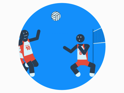 volleyball battle character animation character design design dribbble loop motion graphic