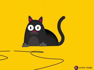 current shock 2d character cat character design dribbble funny graphics loop motion animation motion graphic