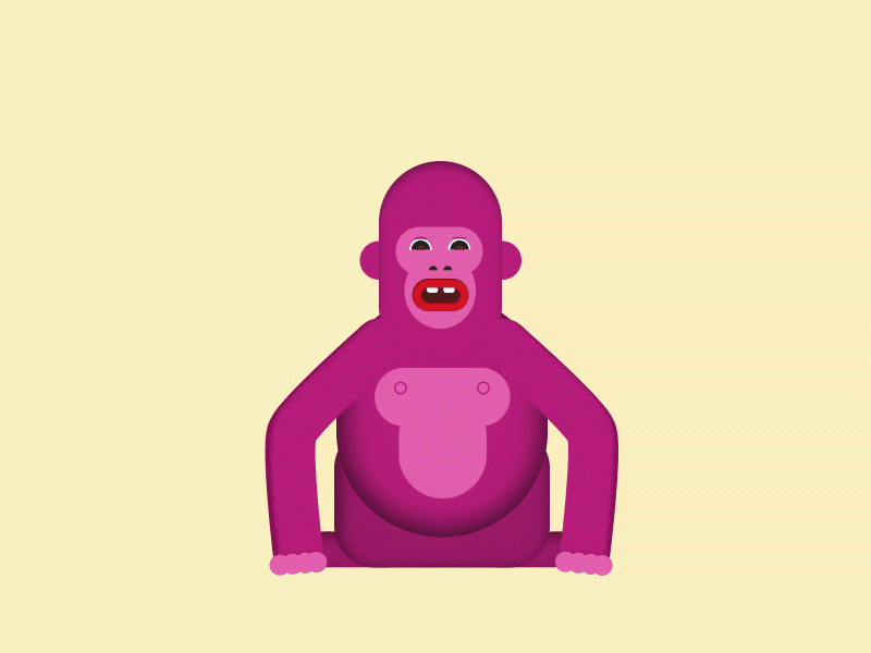 hungry gorilla 2d character character animation character design graphics illustration loop motion graphic