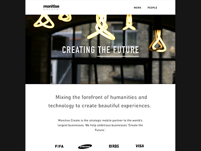 Monitise Create Website create design monitise redesign web website