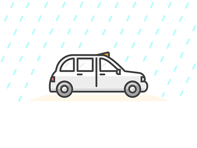 Rainy London :( 🌂 black cab cab drawing hailo illustration london rain taxi