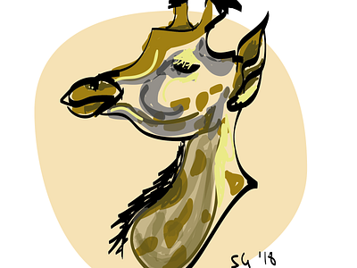 Sass Giraffe color giraffe illustrator wacom intuos