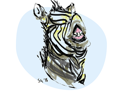 Smiling Zebra illustrator smile ugly wacom intuos zebra