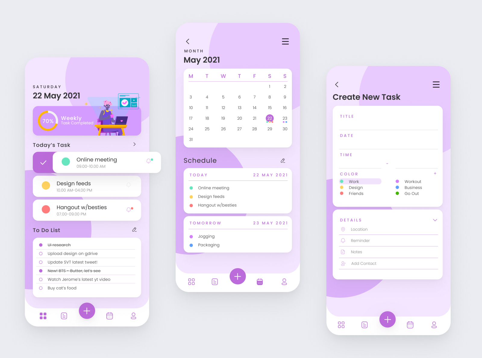 Task Organizer - UI Design by amik agustin on Dribbble