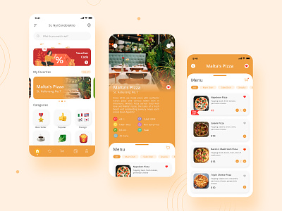Food Delivery App - UI Design app delivery flat food order ui