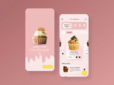 Cake Shop Mobile Apps - UI Design app cakeshop clean delivery design flat minimal pink ui
