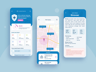 Vaccine Mobile Apps UI Design app clean covid 19 dashboard figma hospital map menu mobile app ui uiux vaccine