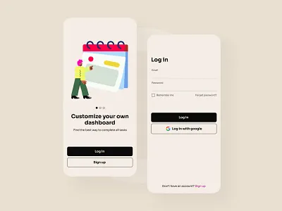 Task Apps UI Design app blush design figma illustration indonesia log in minimal mobile app onboarding password sign in simple task trend trending ui uiux user interface ux