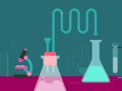 Kissotto Lab - gif animation chemistry experiment flat formula hand illustration iphone laboratory photo science scientist