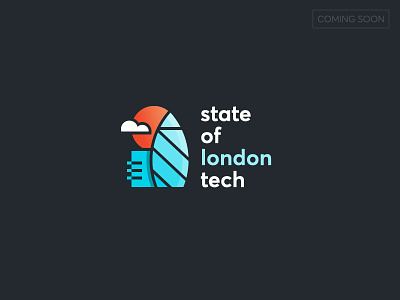 State of London tech - logo city flat gherkin icon illustration logo london report skycraper skyline tech