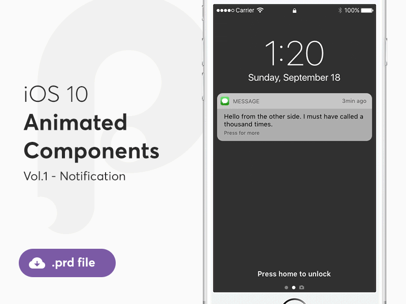 iOS 10 - Notification freebie animated animation download free freebie interaction ios iphone motion principle ui