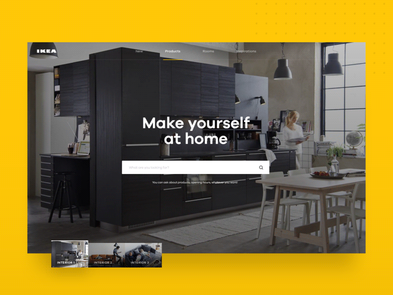 IKEA Online Experience Concept – Search GIF ae animated animation bot e-commerce furniture gif ikea landing product redesign shop