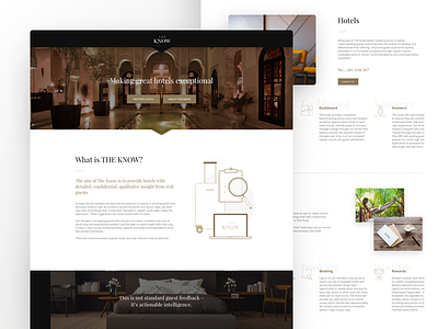 The Know - Landing Page booking guest homepage hotel interface landing page landingpage reports review reviewer ui ux